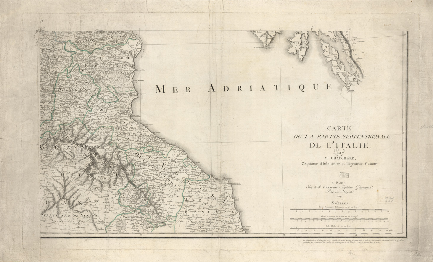 (N:8457) CARTE DE LA PARME SEPTENTRIONALE DE L'ITALIE - Foglio IV (B0007970) Carte e stampe antiche: riproduzione a colori su carta (formato A1)