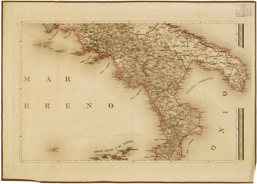(N:5921) CARTA STRADALE E POSTALE DELL'ITALIA SECONDO LE CARTE E LE OPERE PIUACCREDITATE DEI MODERNI GEOGRAFI - Foglio 6 (B0008012) Carte e stampe antiche: riproduzione a colori su carta (formato A1)