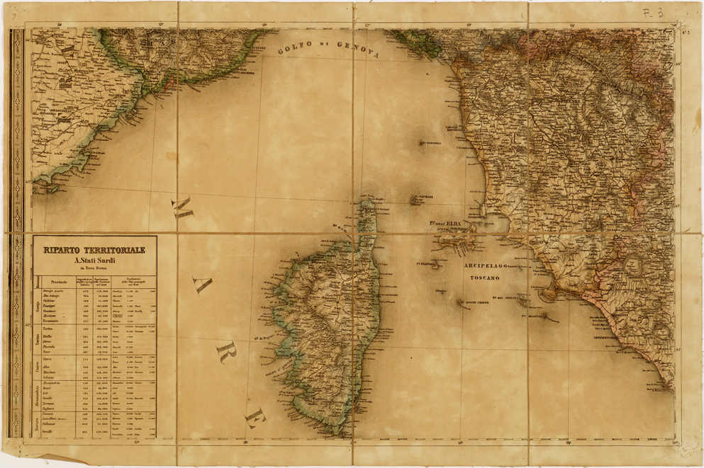 (N:5909) CARTA STRADALE E POSTALE DELL'ITALIA SECONDO LE CARTE E LE OPERE PIUACCREDITATE DEI MODERNI GEOGRAFI - Foglio 3 (B0008032) Carte e stampe antiche: riproduzione a colori su carta (formato A1)