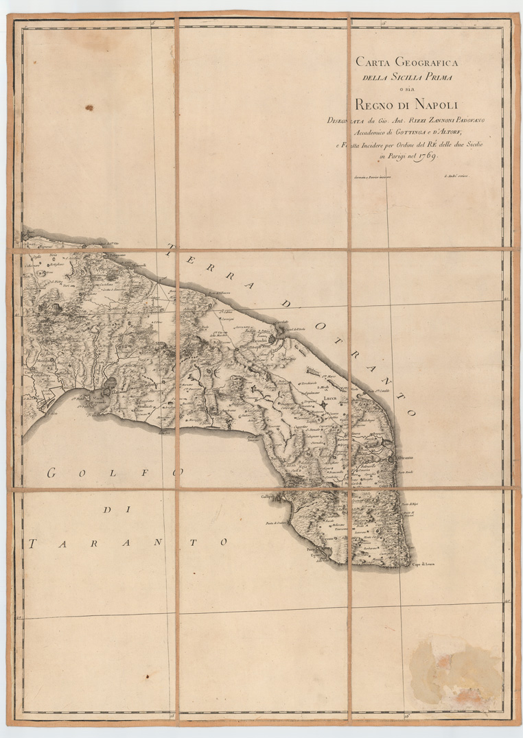 (N:5476) CARTA GEOGRAFICA DELLA SICILIA PRIMA O SIA REGNO DI NAPOLI (B0008151) Carte e stampe antiche: riproduzione a colori su carta (formato A1)