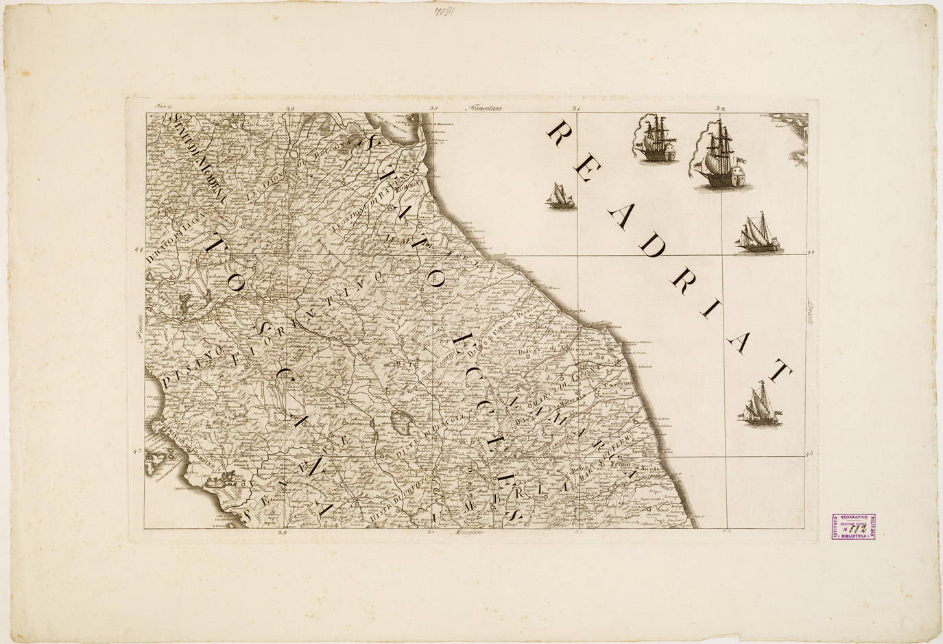 (N:4849) CARTA GENERALE DELL'ITALIA... - Tavola 5 (B0008205) Carte e stampe antiche: riproduzione a colori su carta (formato A1)