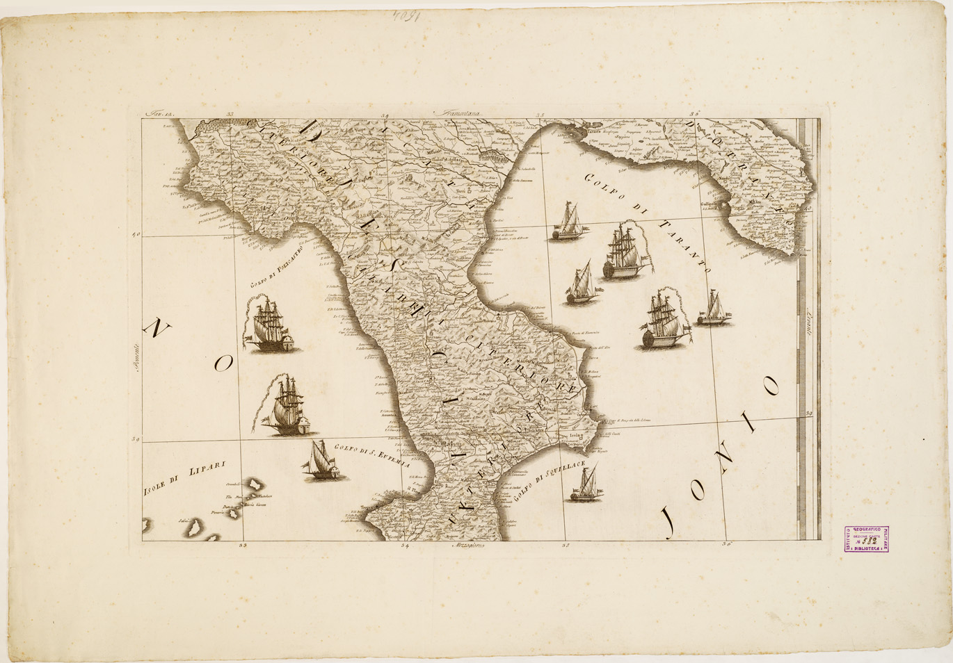 (N:4842) CARTA GENERALE DELL'ITALIA... - Tavola 12 (B0008212) Carte e stampe antiche: riproduzione a colori su carta (formato A1)