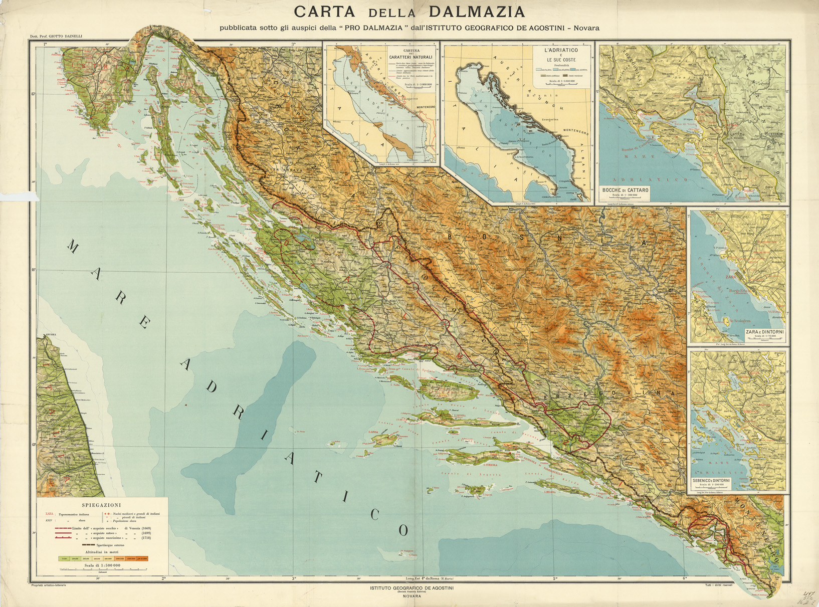 (N:3162) CARTA DELLA DALMAZIA (B0008324) Carte e stampe antiche: riproduzione a colori su carta (formato A1)