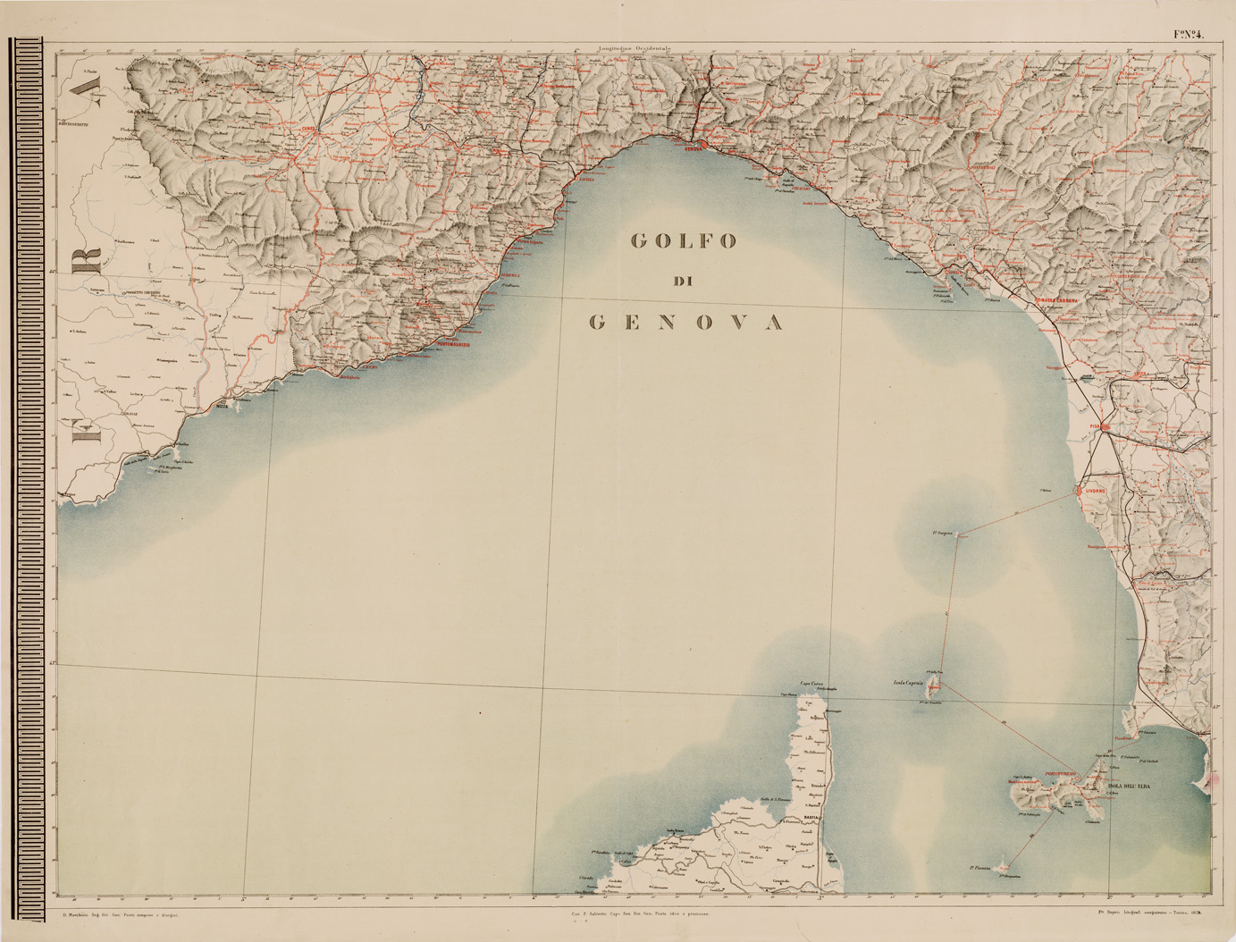 (N:5027) CARTA GEOGRAFICA POSTALE D'ITALIA... - Foglio 4 (B0008397) Carte e stampe antiche: riproduzione a colori su carta (formato A1)