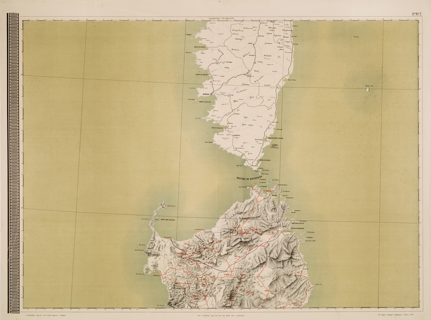 (N:5030) CARTA GEOGRAFICA POSTALE D'ITALIA - Foglio 7 (B0008400) Carte e stampe antiche: riproduzione a colori su carta (formato A1)
