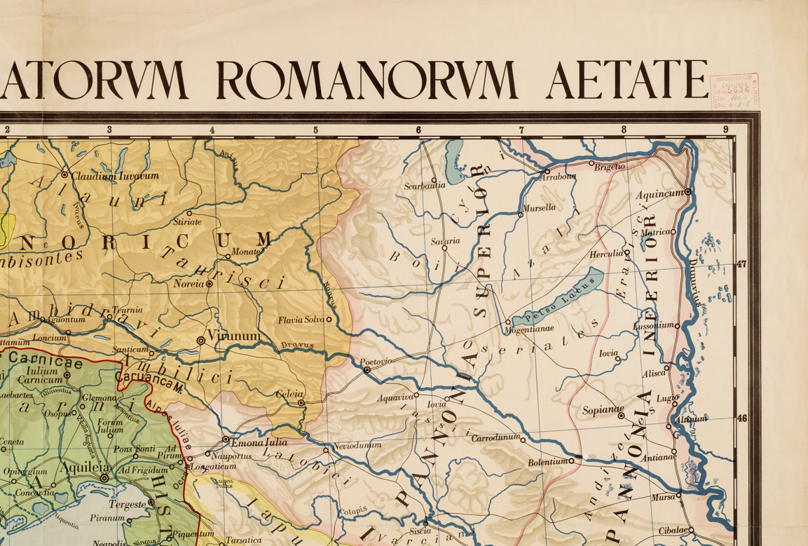 (N:10842) ITALIA ANTIQUA IMPERATORUM ROMANORUM AETATE - Foglio 1 (B0008413, B0008414, B0008415, B0008416, B8413-16) Carte e stampe antiche: riproduzione a colori su carta (formato A1)