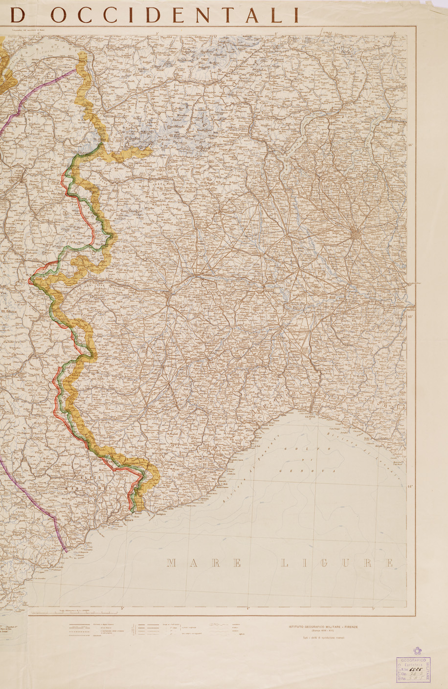 (N:9049) CONFINI NORD OCCIDENTALI (B0008460, B0008461, B8460-61) Carte e stampe antiche: riproduzione a colori su carta (formato A1)