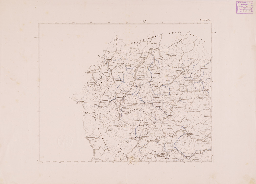 (N:3970) CARTA COROGRAFICA DELLE STRADE COMUNALI OBBLIGATORIE D'ITALIA - COMPARTIMENTO DELLE MARCHE... - Foglio 1 (B0008462) Carte e stampe antiche: riproduzione a colori su carta (formato A1)