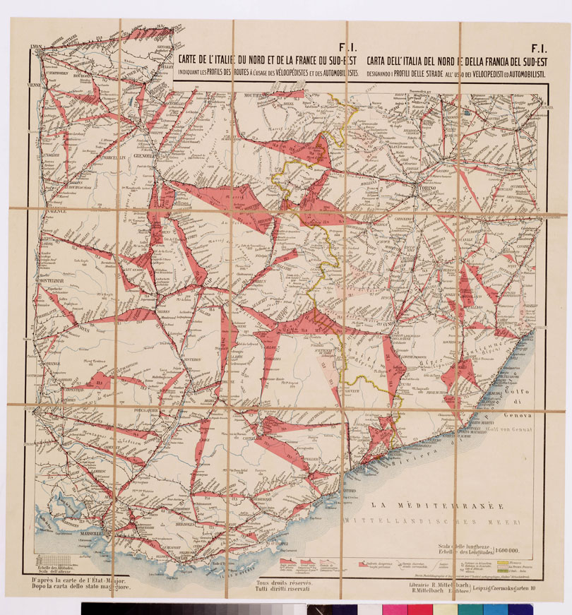 (N:8356) CARTE DE L'ITALIE DU Nord ET DE LA FRANCE DU SUD EST... - Foglio 1 - Italia, Francia (B0008694) Carte e stampe antiche: riproduzione a colori su carta (formato A1)