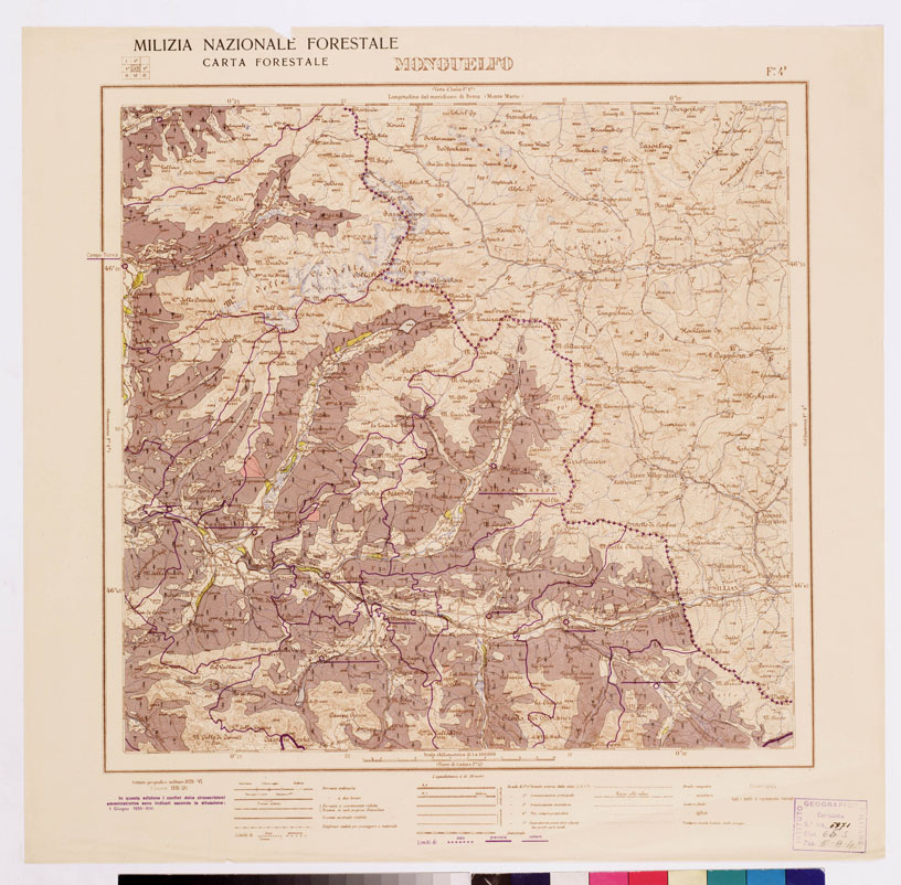 (N:4744) CARTA FORESTALE DEL REGNO D'ITALIA... - Foglio 4 b MONGUELFO (B0008771) Carte e stampe antiche: riproduzione a colori su carta (formato A1)