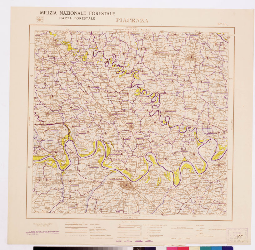(N:4772) CARTA FORESTALE DEL REGNO D'ITALIA... - Foglio 60 PIACENZA (B0008832) Carte e stampe antiche: riproduzione a colori su carta (formato A1)