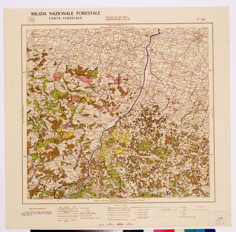 (N:4803) CARTA FORESTALE DEL REGNO D'ITALIA... - Foglio 86 MODENA (B0008862) Carte e stampe antiche: riproduzione a colori su carta (formato A1)