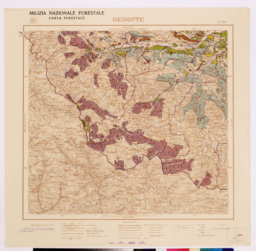 (N:4810) CARTA FORESTALE DEL REGNO D'ITALIA... - Foglio 90 DE MONTE (B0008868) Carte e stampe antiche: riproduzione a colori su carta (formato A1)