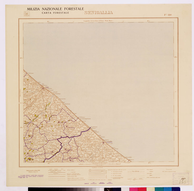 (N:4556) CARTA FORESTALE DEL REGNO D'ITALIA... - Foglio 110 SENIGAGLIA (B0008885) Carte e stampe antiche: riproduzione a colori su carta (formato A1)