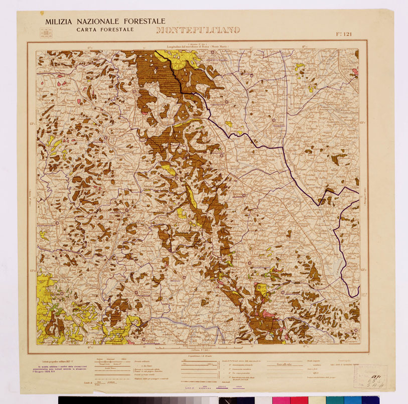 (N:4568) CARTA FORESTALE DEL REGNO D'ITALIA... - Foglio 121 MONTEPULCIANO (B0008896) Carte e stampe antiche: riproduzione a colori su carta (formato A1)