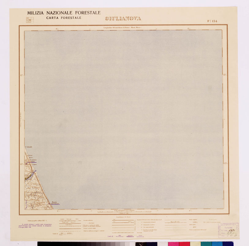 (N:4582) CARTA FORESTALE DEL REGNO D'ITALIA... - Foglio 134 GIULIANUOVA (B0008909) Carte e stampe antiche: riproduzione a colori su carta (formato A1)