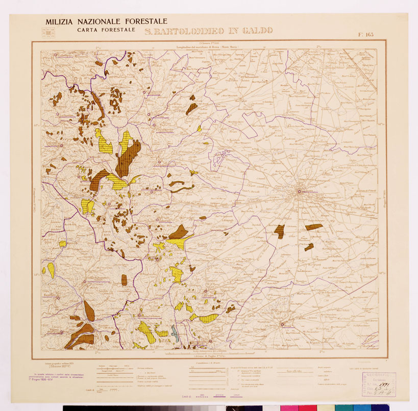 (N:4615) CARTA FORESTALE DEL REGNO D'ITALIA... - Foglio 163 SAN BARTOLOMEO IN GALDO (B0008938) Carte e stampe antiche: riproduzione a colori su carta (formato A1)