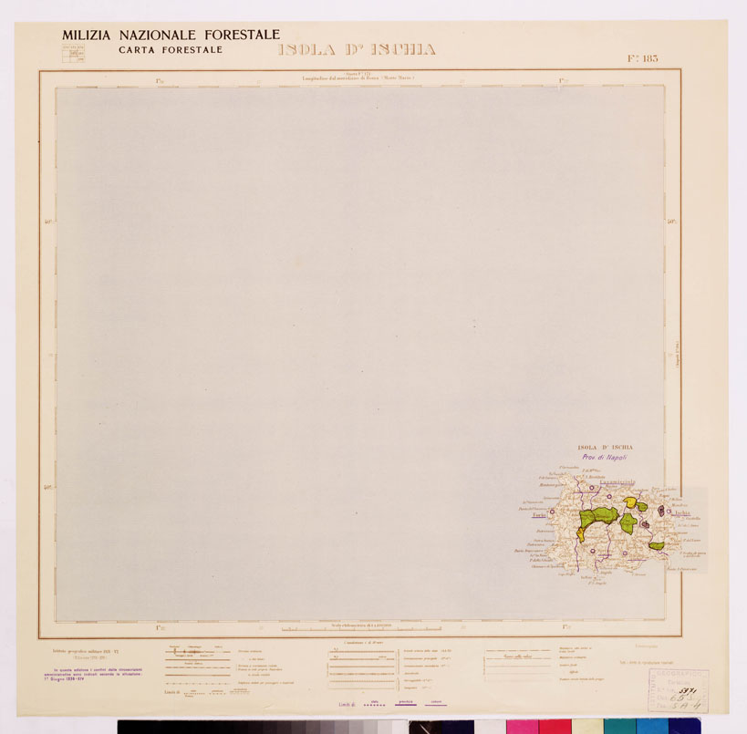 (N:4633) CARTA FORESTALE DEL REGNO D'ITALIA... - Foglio 183 ISOLA D'ISCHIA (B0008954) Carte e stampe antiche: riproduzione a colori su carta (formato A1)