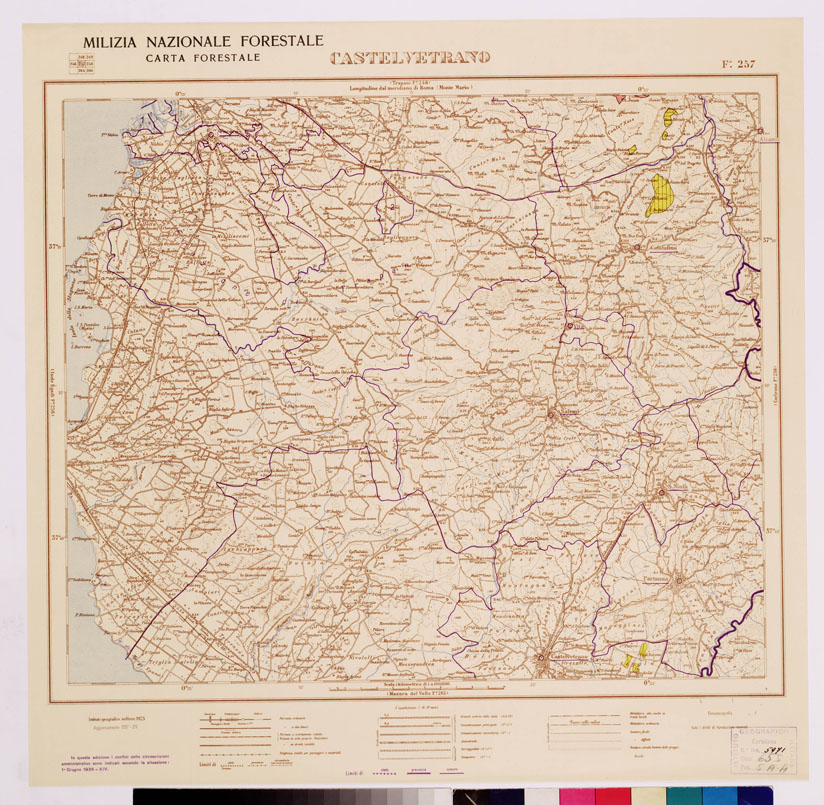 (N:4711) CARTA FORESTALE DEL REGNO D'ITALIA... - Foglio 257 CASTELVETRANO (B0009024) Carte e stampe antiche: riproduzione a colori su carta (formato A1)