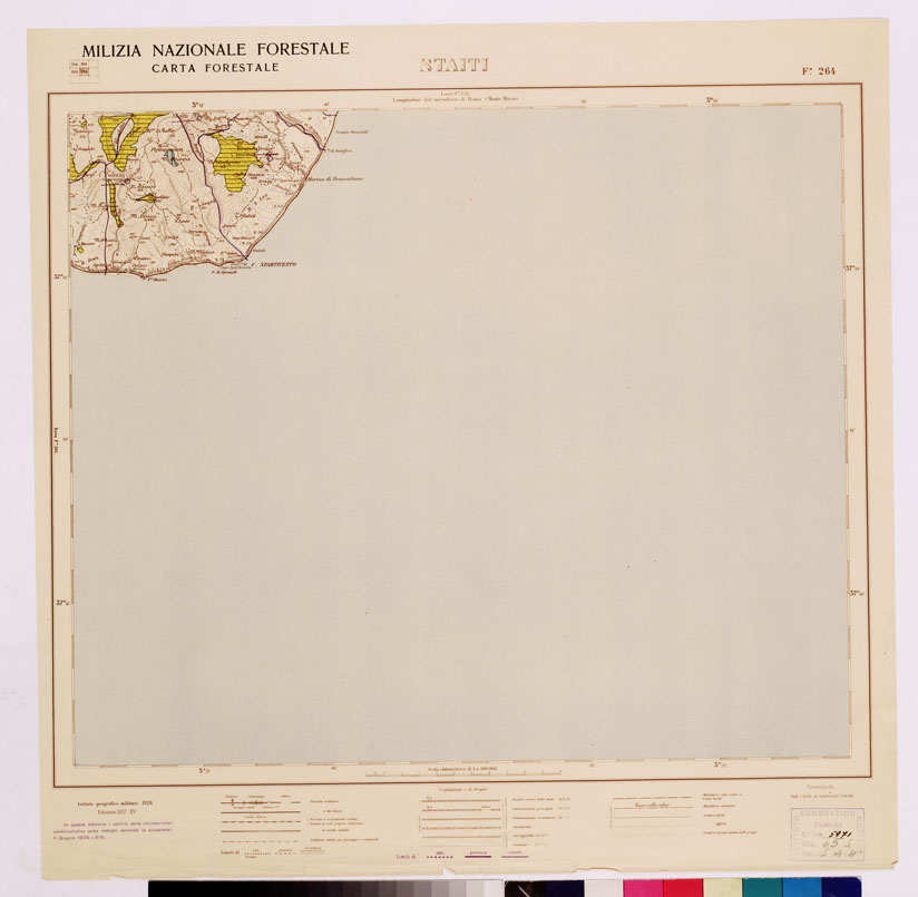(N:4720) CARTA FORESTALE DEL REGNO D'ITALIA... - Foglio 264 STAITI (B0009031) Carte e stampe antiche: riproduzione a colori su carta (formato A1)