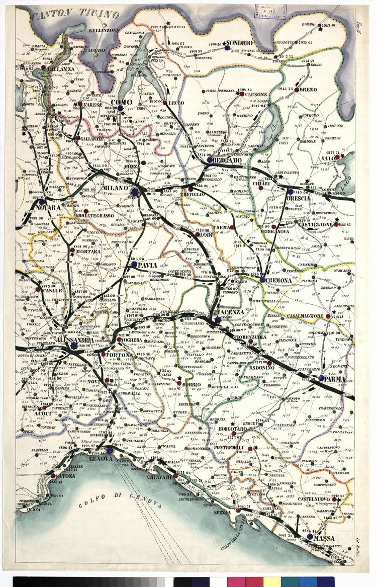 (N:5566) CARTA ITINERARIA... - Tavola II (B0009118) Carte e stampe antiche: riproduzione a colori su carta (formato A1)