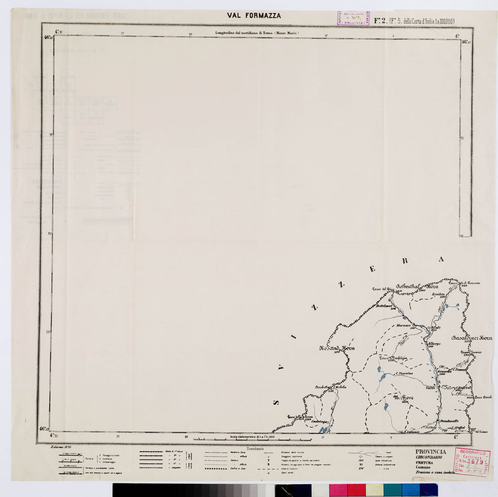 (N:5516) CARTA ITINERARIA PER GLI ALPINI - Foglio 2 VAL FORMAZZA... (B0009143) Carte e stampe antiche: riproduzione a colori su carta (formato A1)