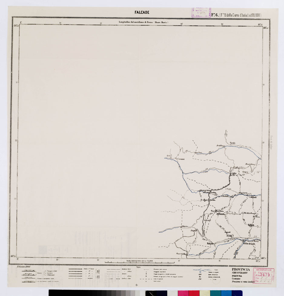(N:5558) CARTA ITINERARIA PER GLI ALPINI - Foglio 6 FALCADE... (B0009147) Carte e stampe antiche: riproduzione a colori su carta (formato A1)