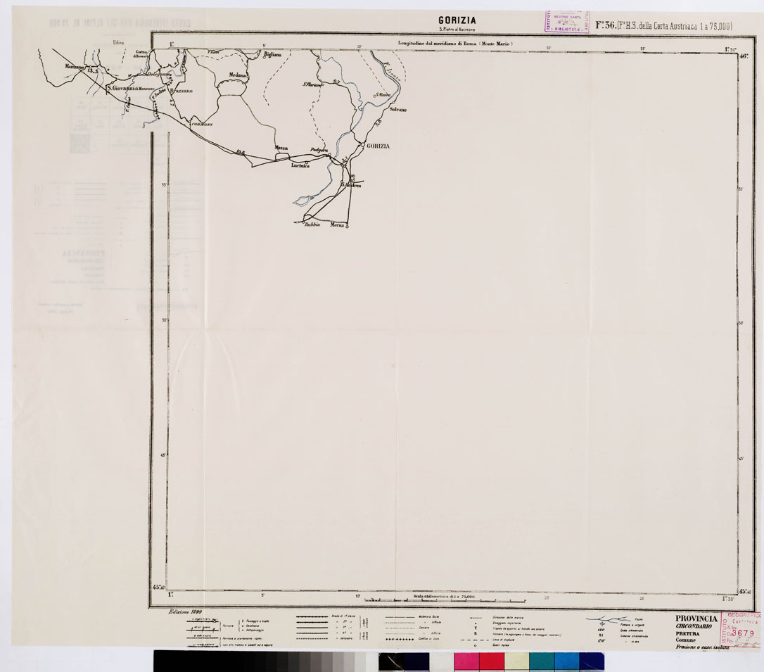 (N:5534) CARTA ITINERARIA PER GLI ALPINI - Foglio 36 GORIZIA (S. PIETRO A NATISONE) (B0009177) Carte e stampe antiche: riproduzione a colori su carta (formato A1)