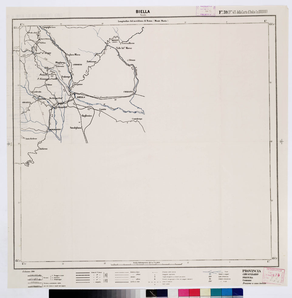 (N:5537) CARTA ITINERARIA PER GLI ALPINI - Foglio 39 BIELLA (VARALLO) (B0009180) Carte e stampe antiche: riproduzione a colori su carta (formato A1)
