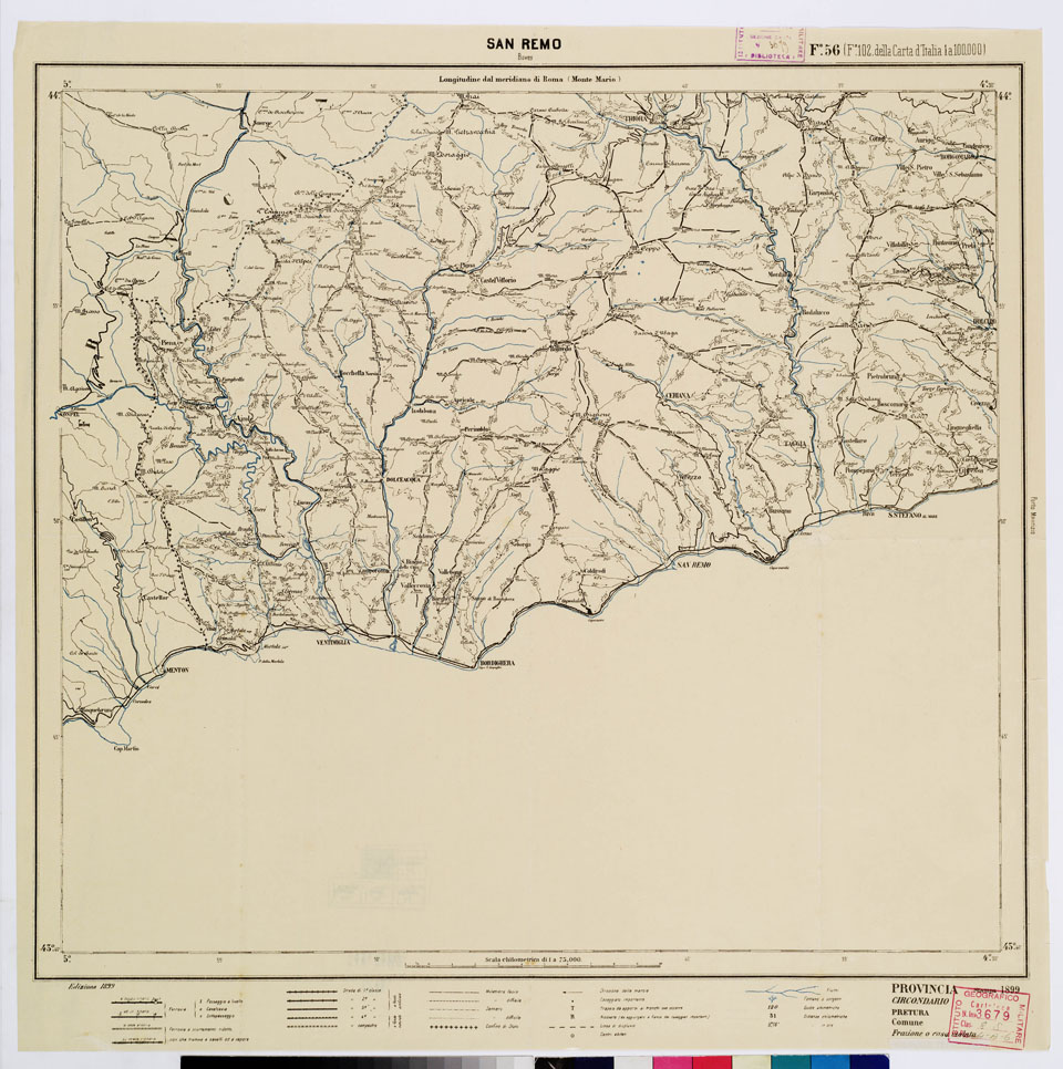 (N:5556) CARTA ITINERARIA PER GLI ALPINI - Foglio 56 BOVES (B0009197) Carte e stampe antiche: riproduzione a colori su carta (formato A1)