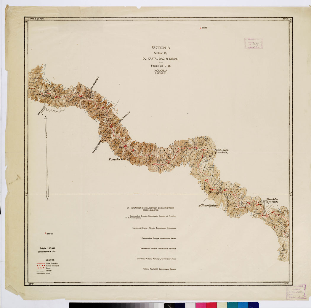 (N:11347) TRAITE DE NEUILLY SUR SEINE DU 27 NOV. 1919 COMMISSION DE DELIMITATION DE LA FRONTIERE GRECO-BULGARE - FEUILLE N. 2 B1 KOOUCHLA (B0009232) Carte e stampe antiche: riproduzione a colori su carta (formato A1)
