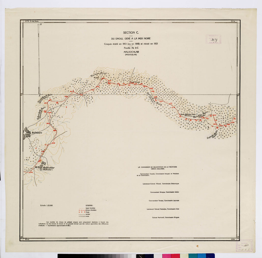 (N:10689) TRAITE DE NEUILLY SUR SEINE DU 27 NOV. 1919 COMMISSION DE DELIMITATION DE LA FRONTIERE GRECO-BULGARE - FEUILLE N. 8 C MALKOCHLAR (B0009250) Carte e stampe antiche: riproduzione a colori su carta (formato A1)