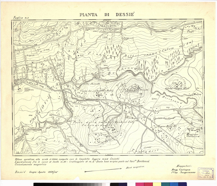 (N:13881) PIANTA DI DESSIE' - Foglio 2 (B0009290) Carte e stampe antiche: riproduzione a colori su carta (formato A1)
