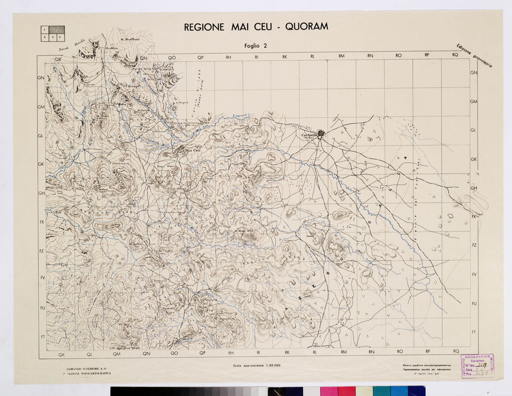(N:14685) REGIONE MAI CEU QUORAM - Foglio 2 (B0009365) Carte e stampe antiche: riproduzione a colori su carta (formato A1)