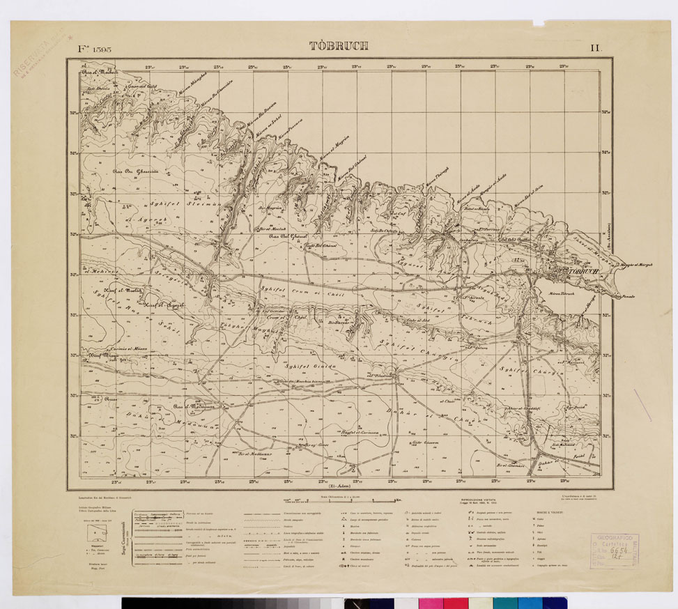 (N:3753) CARTA DELLA ZONA DI TOBRUK - TOBRUK Foglio 1595 II (B0009507) Carte e stampe antiche: riproduzione a colori su carta (formato A1)