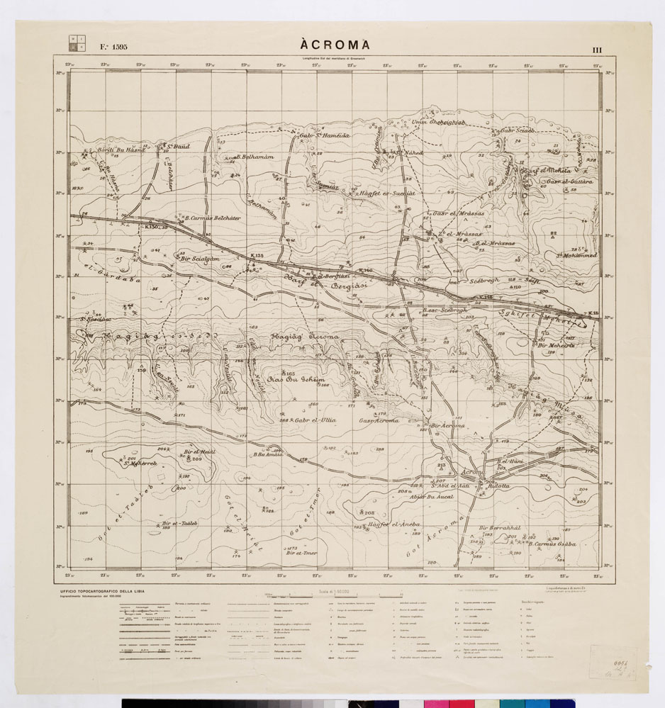 (N:3745) CARTA DELLA ZONA DI TOBRUK - ACROMA Foglio 1595 III (B0009508) Carte e stampe antiche: riproduzione a colori su carta (formato A1)