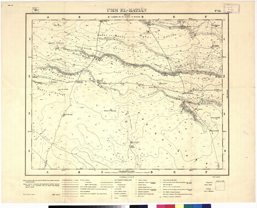 (N:2875) CARTA DELLA CIRENAICA - UMM EL - HATIAN Foglio 21 (B0009522) Carte e stampe antiche: riproduzione a colori su carta (formato A1)