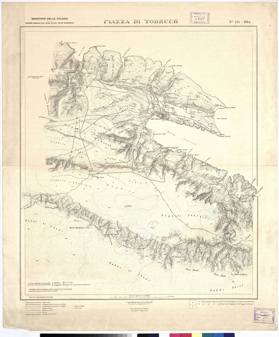 (N:14037) PIAZZA DI TOBRUK (B0009525) Carte e stampe antiche: riproduzione a colori su carta (formato A1)