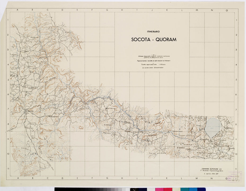 (N:11113) ITINERARIO SOCOTA QUORAM (B0009540) Carte e stampe antiche: riproduzione a colori su carta (formato A1)