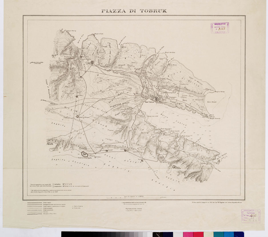 (N:14036) PIAZZA DI TOBRUK (B0009541) Carte e stampe antiche: riproduzione a colori su carta (formato A1)