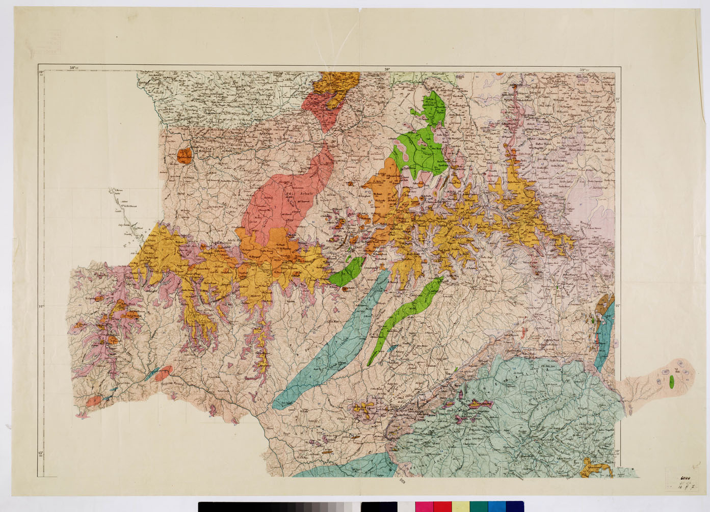 (N:5069) CARTA GEOLOGICA DEL TIGRAI (B0009682) Carte e stampe antiche: riproduzione a colori su carta (formato A1)