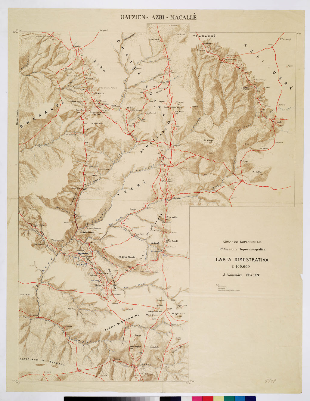(N:10523) HAUZIEN - AZBI - MACALLE' (B0009693) Carte e stampe antiche: riproduzione a colori su carta (formato A1)