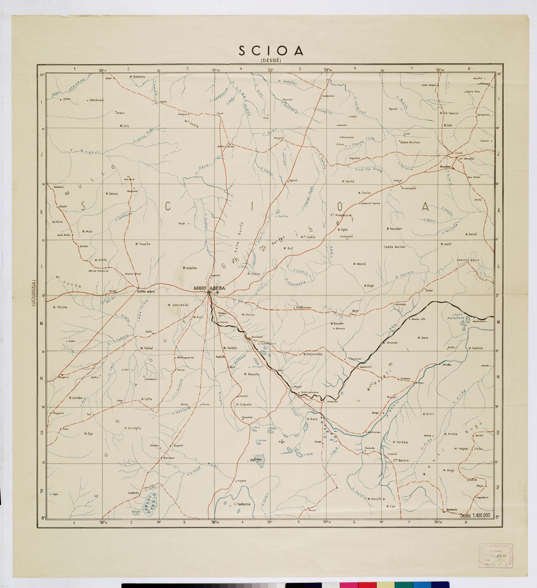 (N:2497) CARTA DELL'AFRICA ORIENTALE ITALIANA - Scioa (B0009819) Carte e stampe antiche: riproduzione a colori su carta (formato A1)