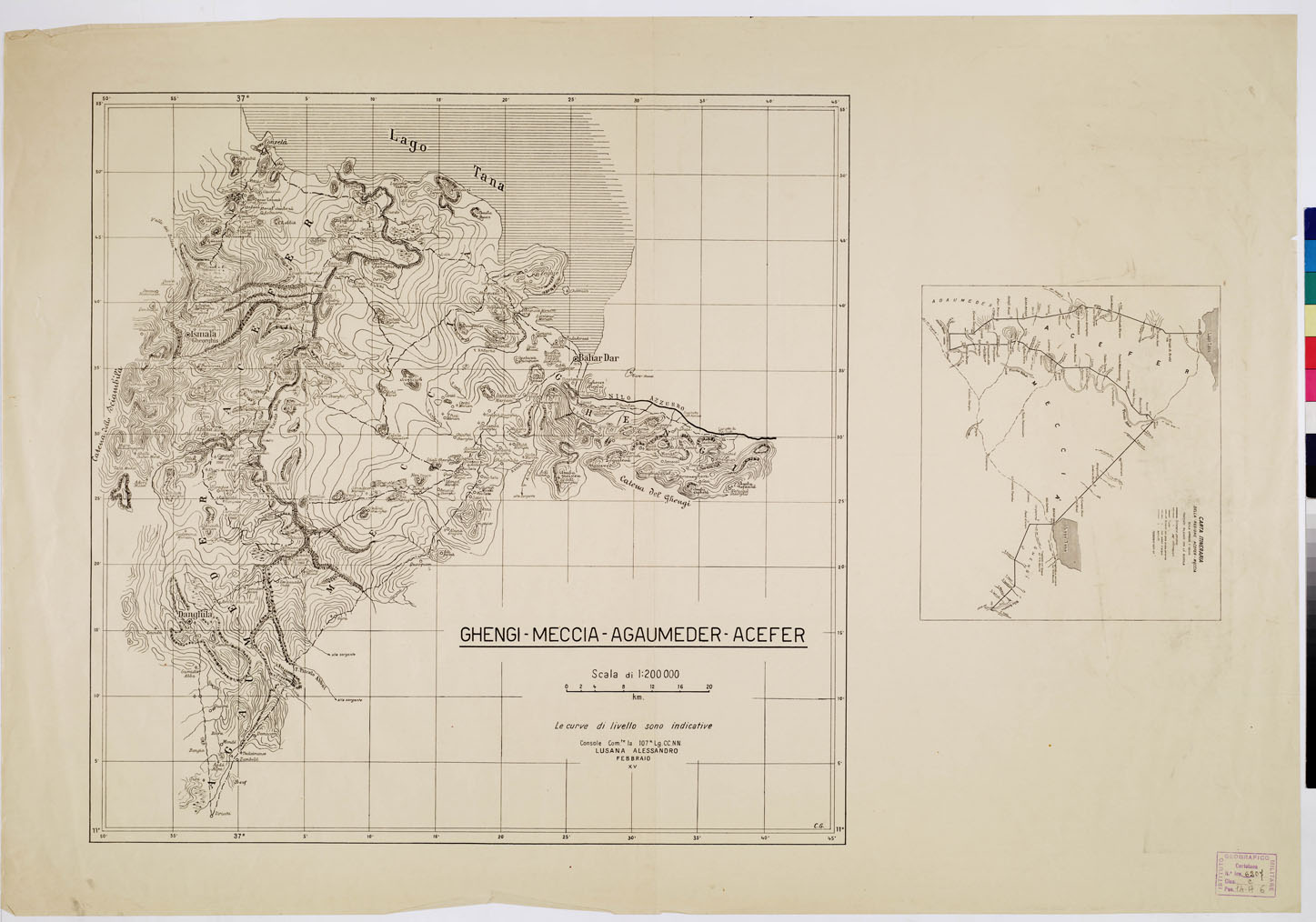 (N:10399) GHENGI - MECCIA - AGAUMEDER - ACEFER (B0009861) Carte e stampe antiche: riproduzione a colori su carta (formato A1)