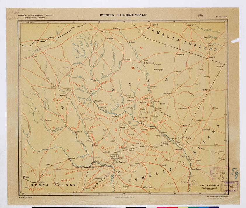 (N:9805) ETIOPIA SUD - ORIENTALE (B0009866) Carte e stampe antiche: riproduzione a colori su carta (formato A1)