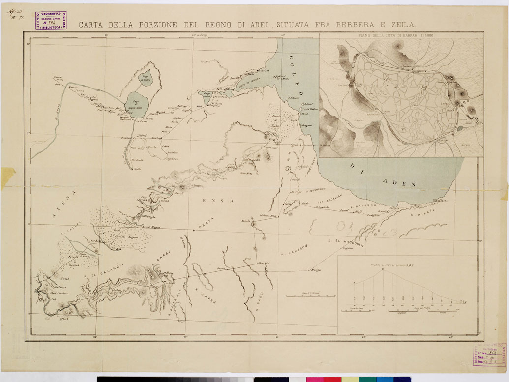 (N:3483) CARTA DELLA PORZIONE DEL REGNO DI ADEL SITUATA TRA BERBERA E ZEILA (B0009881) Carte e stampe antiche: riproduzione a colori su carta (formato A1)