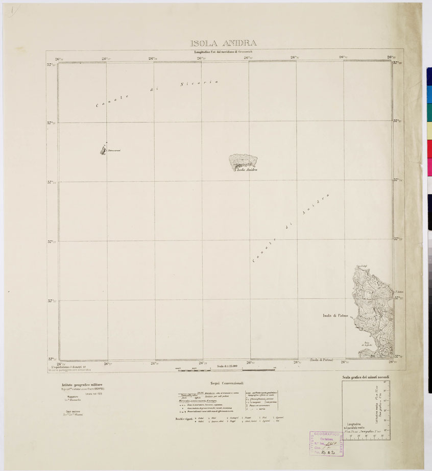 (N:10690) ISOLE ITALIANE DELL'EGEO - Isola Anidra (B0010042) Carte e stampe antiche: riproduzione a colori su carta (formato A1)