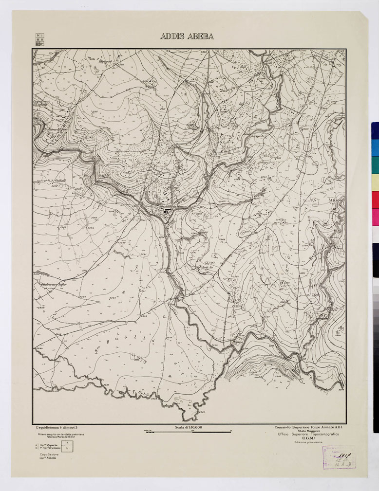 (N:39) ADDIS ABEBA - Foglio 3 bis (B0010054) Carte e stampe antiche: riproduzione a colori su carta (formato A1)
