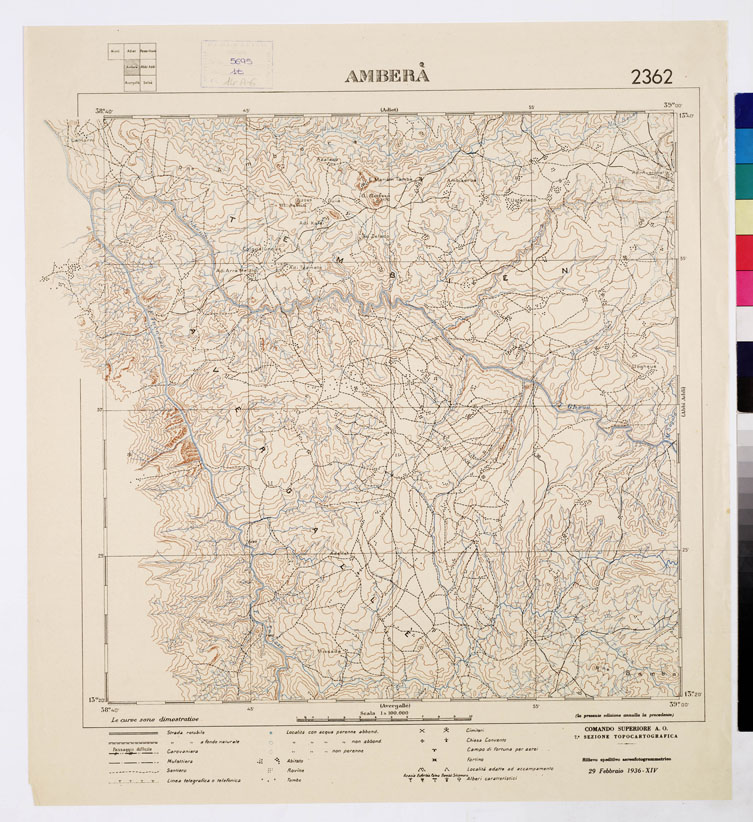 (N:2461) CARTA DELL'AFRICA ORIENTALE ITALIANA - Amber (B0010061) Carte e stampe antiche: riproduzione a colori su carta (formato A1)