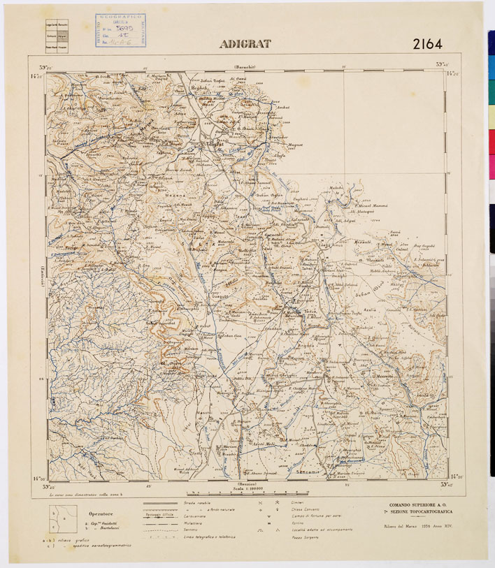(N:2459) CARTA DELL'AFRICA ORIENTALE ITALIANA - Adigrat (B0010064) Carte e stampe antiche: riproduzione a colori su carta (formato A1)